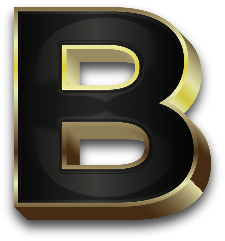 3D Elegant Black Alphabet Letter B