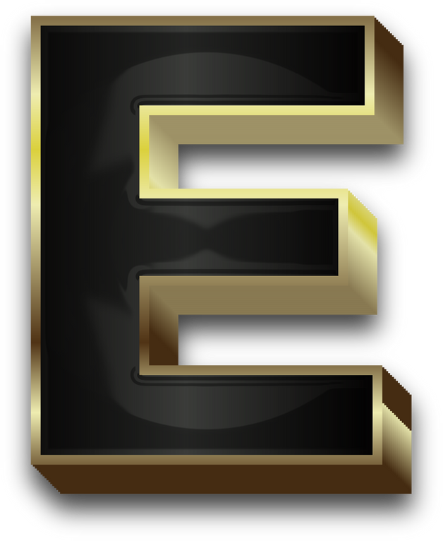 3D Elegant Black Alphabet Letter E