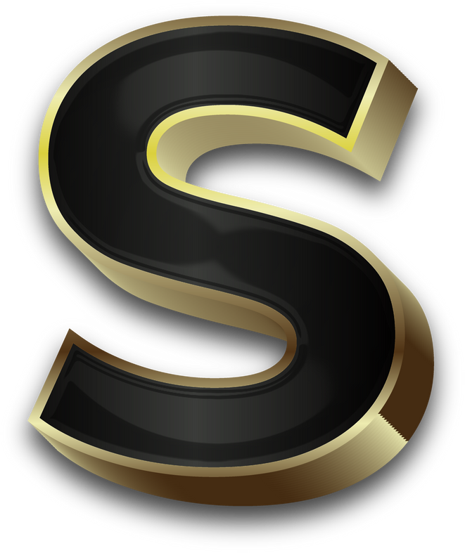 3D Elegant Black Alphabet Letter S