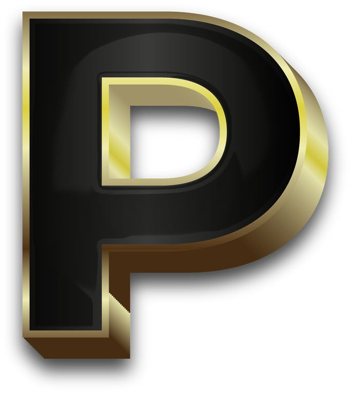 3D Elegant Black Alphabet Letter P