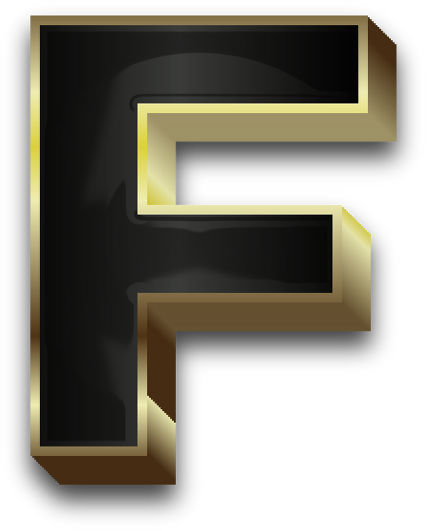 3D Elegant Black Alphabet Letter F