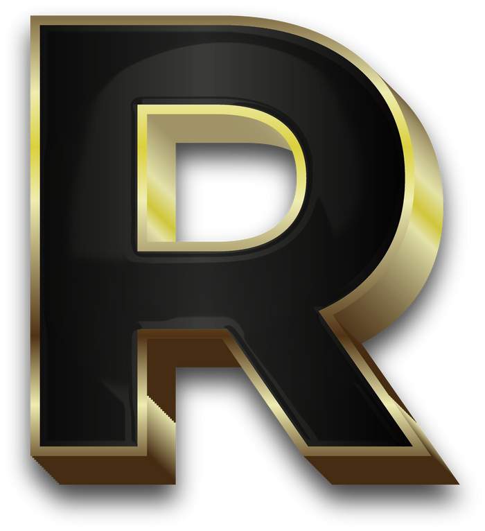 3D Elegant Black Alphabet Letter R