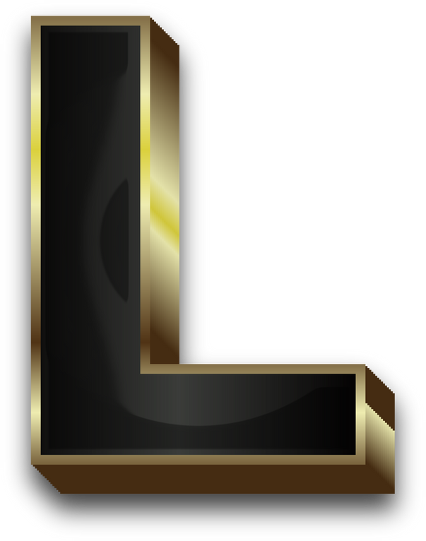 3D Elegant Black Alphabet Letter L