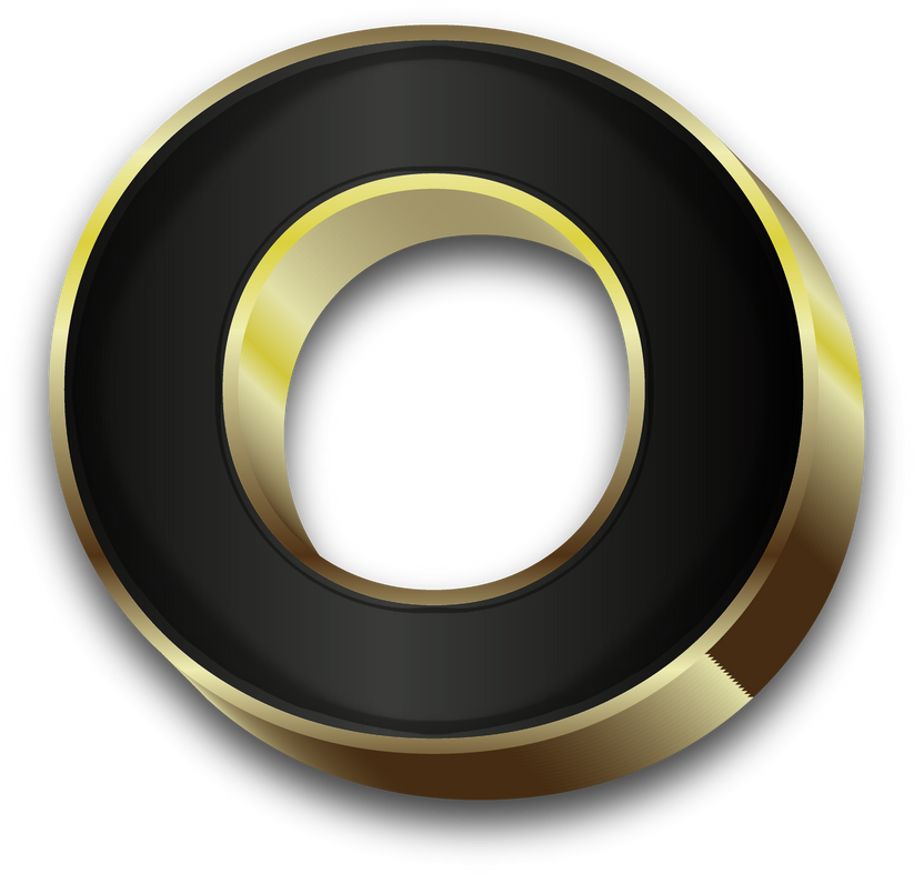 3D Elegant Black Alphabet Letter O