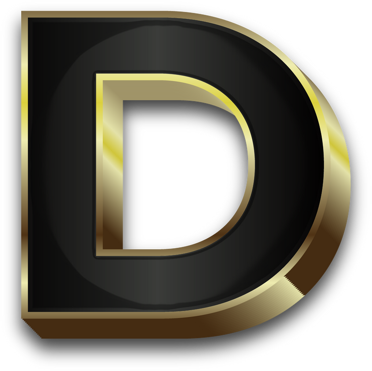 3D Elegant Black Alphabet Letter D